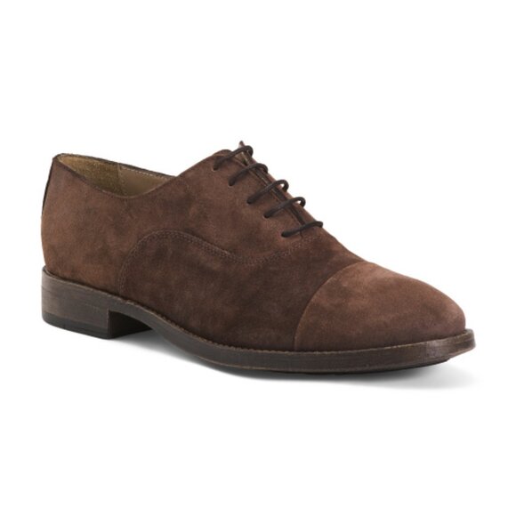 SOLDINI Men's Made In Italy Suede Cap Toe Oxfords - Picture 1 of 2